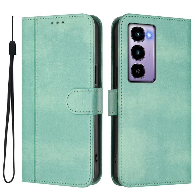 For itel City 100 Line Splicing Buckle Retro Leather Phone Case