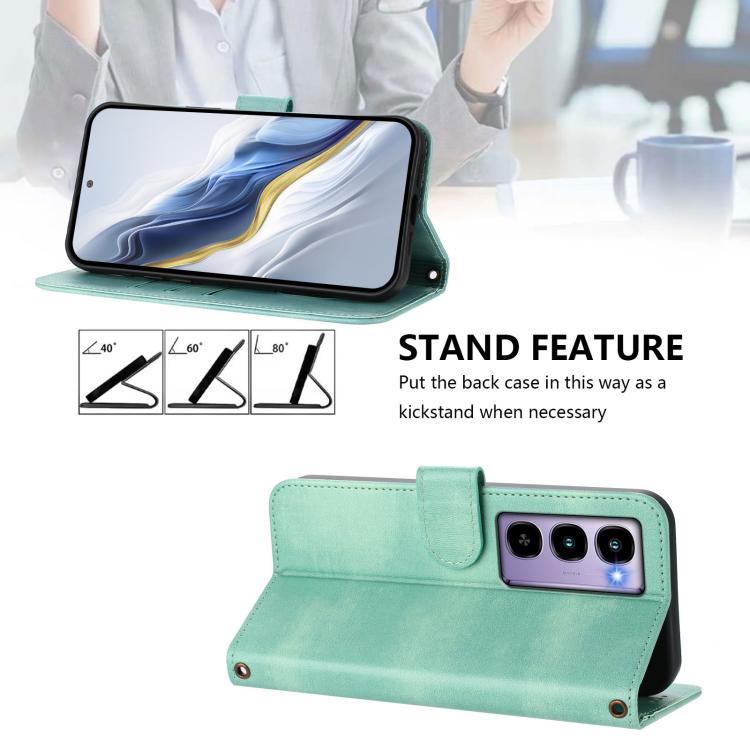 For itel City 100 Line Splicing Buckle Retro Leather Phone Case