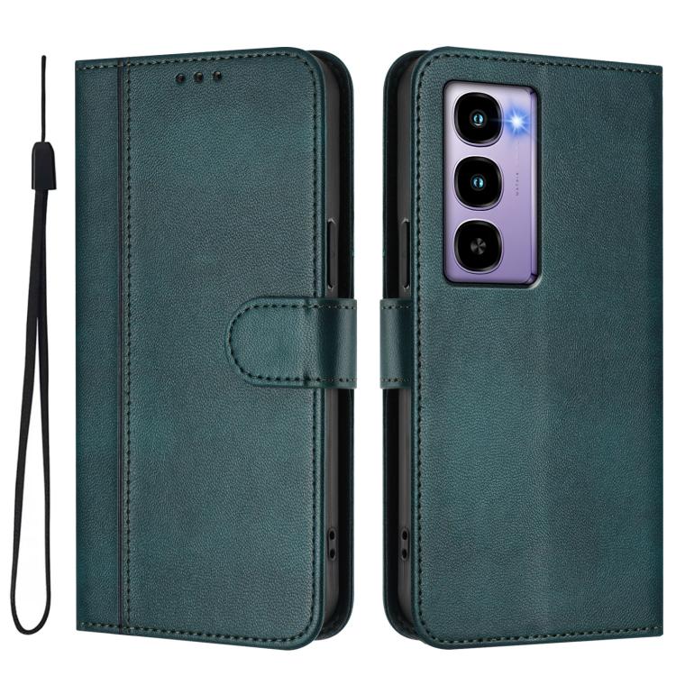For itel City 100 Line Splicing Buckle Retro Leather Phone Case
