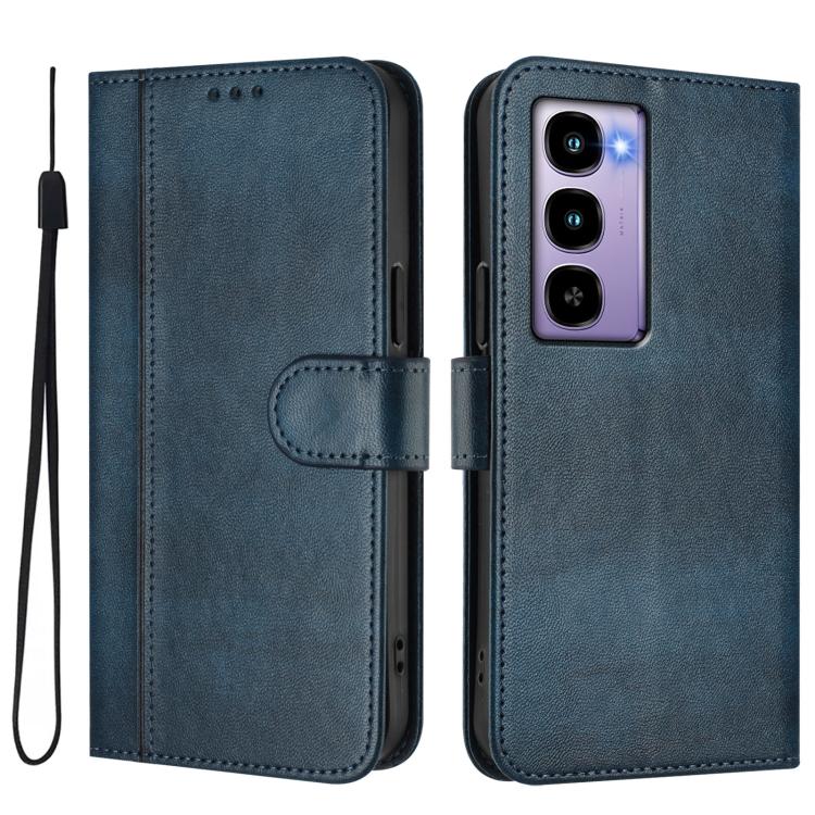 For itel City 100 Line Splicing Buckle Retro Leather Phone Case