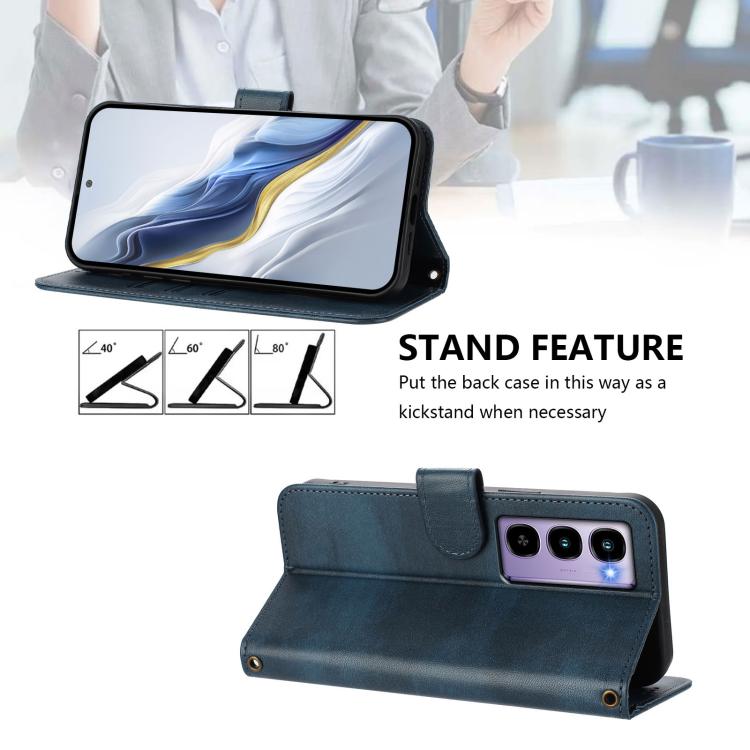 For itel City 100 Line Splicing Buckle Retro Leather Phone Case