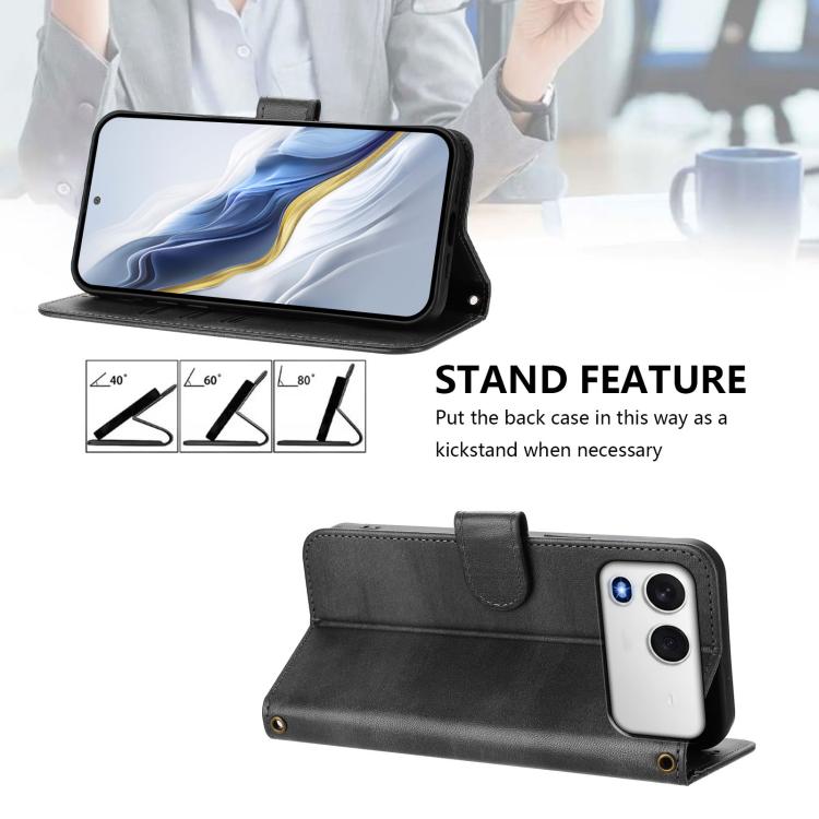 For itel A200 4G / A200+ 4G Line Splicing Buckle Retro Leather Phone Case