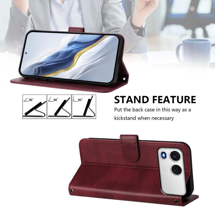 For itel A200 4G / A200+ 4G Line Splicing Buckle Retro Leather Phone Case
