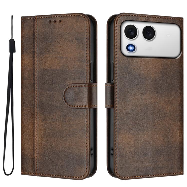 For itel A200 4G / A200+ 4G Line Splicing Buckle Retro Leather Phone Case