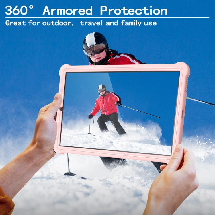For Samsung Galaxy Tab S6 Lite 2020 / 2024 Armor Bolt Shape Holder Silicone Hybrid PC Tablet Case