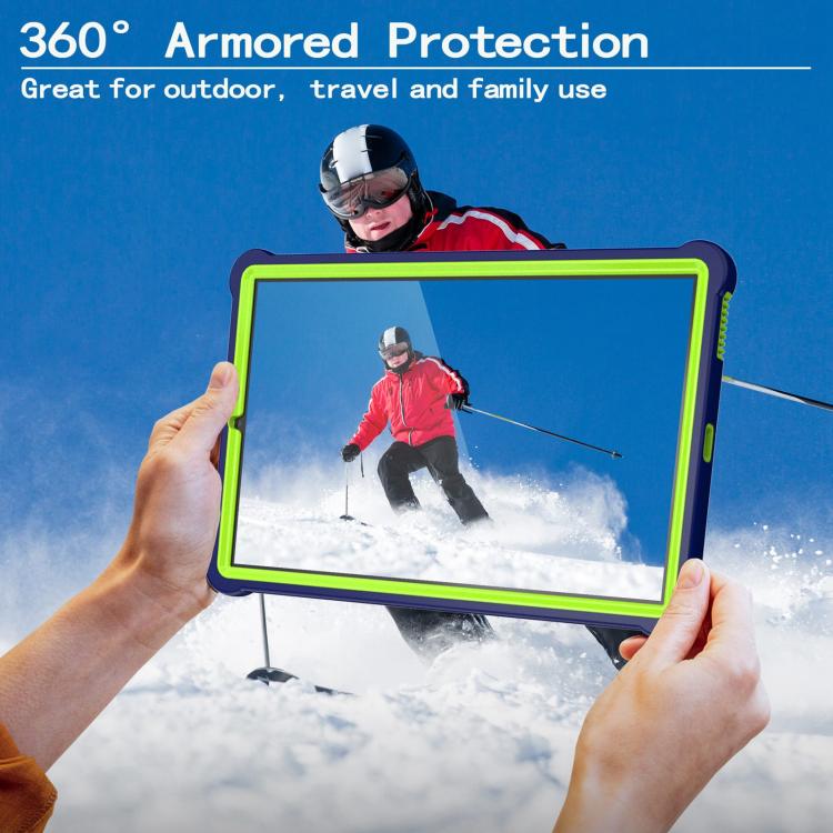 For Samsung Galaxy Tab S6 Lite 2020 / 2024 Armor Bolt Shape Holder Silicone Hybrid PC Tablet Case