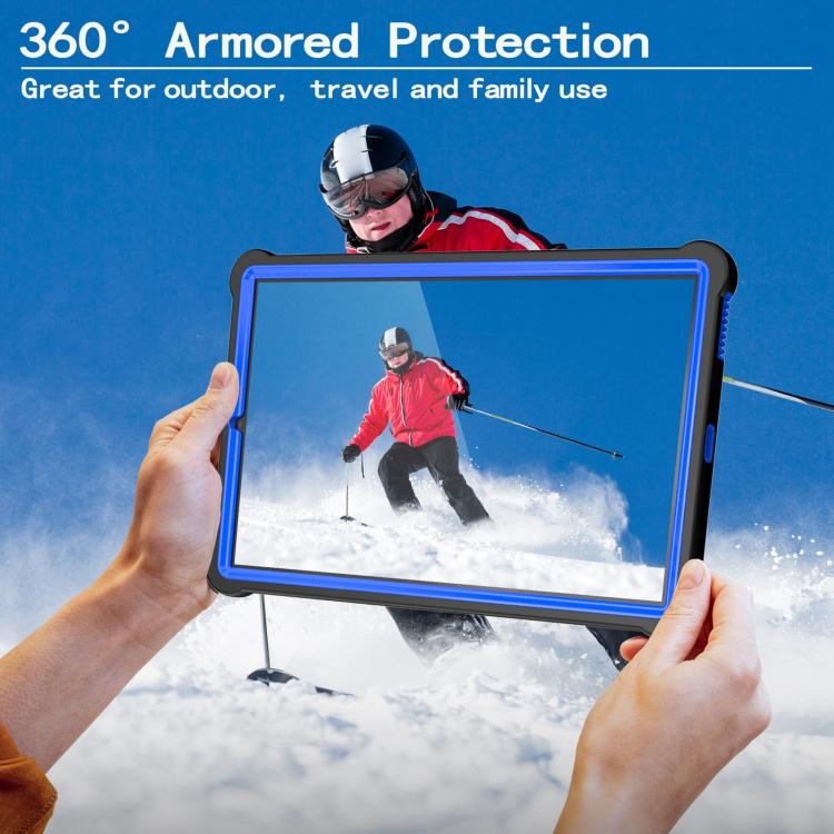 For Samsung Galaxy Tab S6 Lite 2020 / 2024 Armor Bolt Shape Holder Silicone Hybrid PC Tablet Case