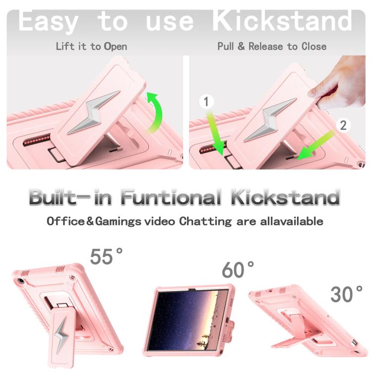 For Samsung Galaxy Tab A9+ Armor Bolt Shape Holder Silicone Hybrid PC Tablet Case