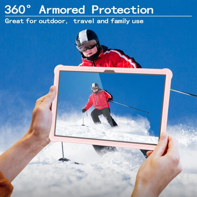 For Samsung Galaxy Tab A9+ Armor Bolt Shape Holder Silicone Hybrid PC Tablet Case