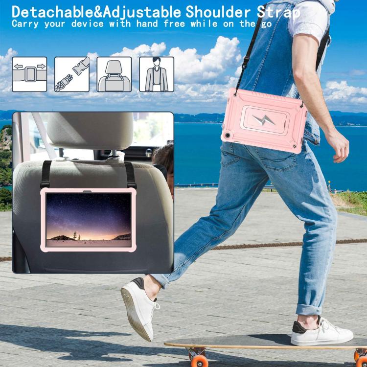 For Samsung Galaxy Tab A9+ Armor Bolt Shape Holder Silicone Hybrid PC Tablet Case