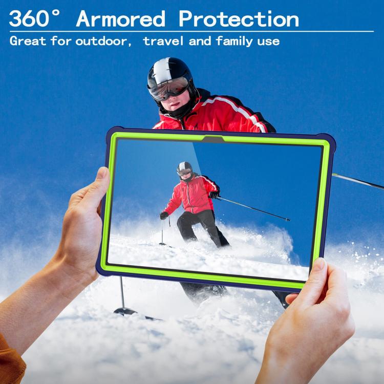For Samsung Galaxy Tab A9+ Armor Bolt Shape Holder Silicone Hybrid PC Tablet Case