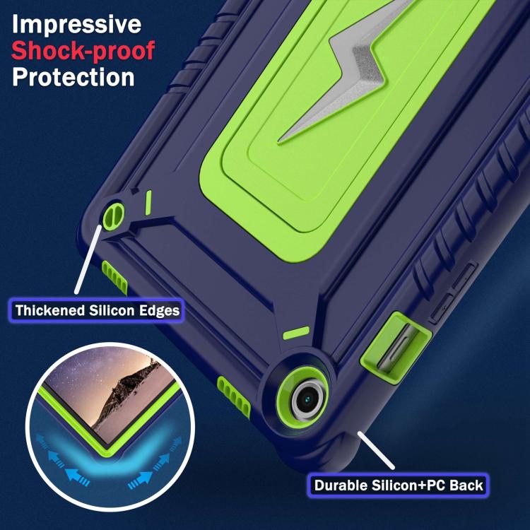 For Samsung Galaxy Tab A9+ Armor Bolt Shape Holder Silicone Hybrid PC Tablet Case