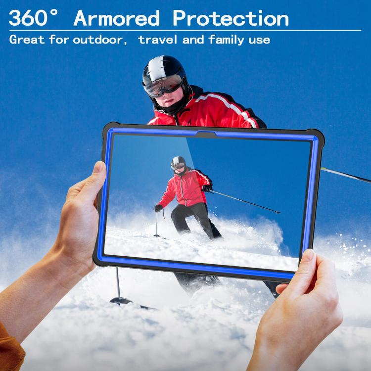 For Samsung Galaxy Tab A9+ Armor Bolt Shape Holder Silicone Hybrid PC Tablet Case