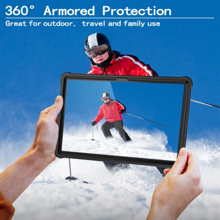 For Samsung Galaxy Tab A9+ Armor Bolt Shape Holder Silicone Hybrid PC Tablet Case