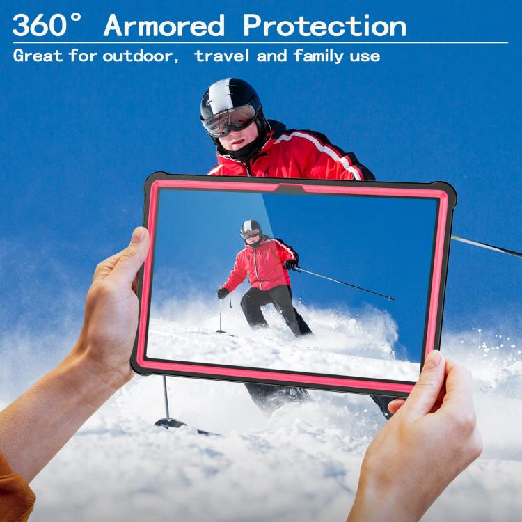 For Samsung Galaxy Tab A9+ Armor Bolt Shape Holder Silicone Hybrid PC Tablet Case