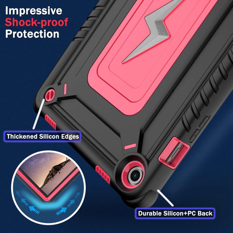 For Samsung Galaxy Tab A9+ Armor Bolt Shape Holder Silicone Hybrid PC Tablet Case