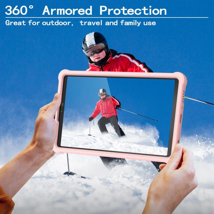 For Samsung Galaxy Tab A9 Armor Bolt Shape Holder Silicone Hybrid PC Tablet Case