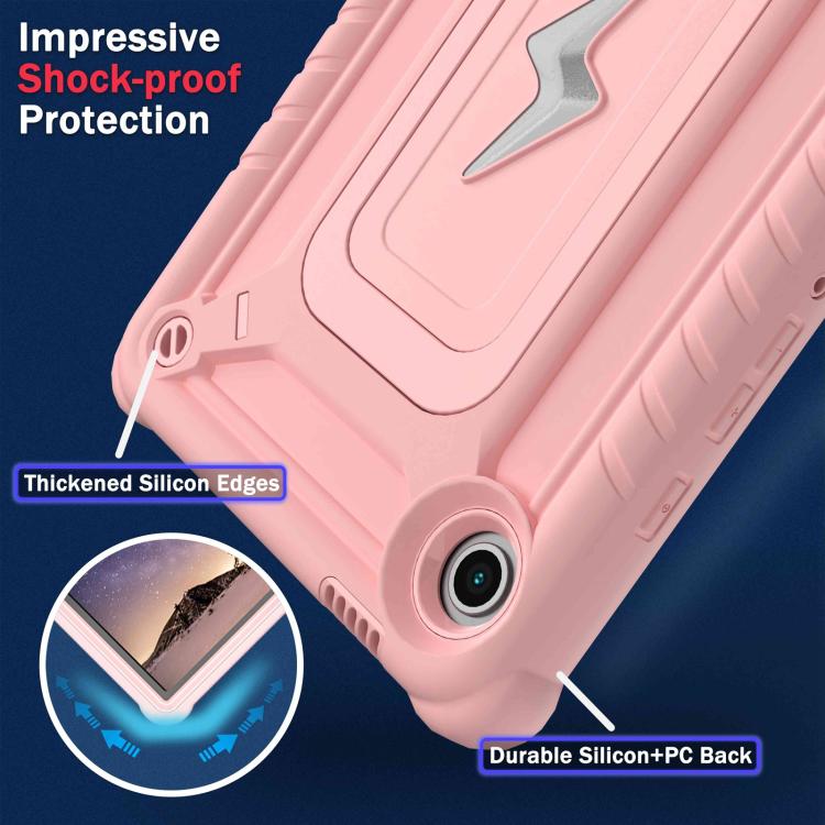 For Samsung Galaxy Tab A9 Armor Bolt Shape Holder Silicone Hybrid PC Tablet Case