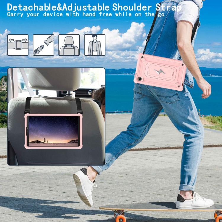 For Samsung Galaxy Tab A9 Armor Bolt Shape Holder Silicone Hybrid PC Tablet Case