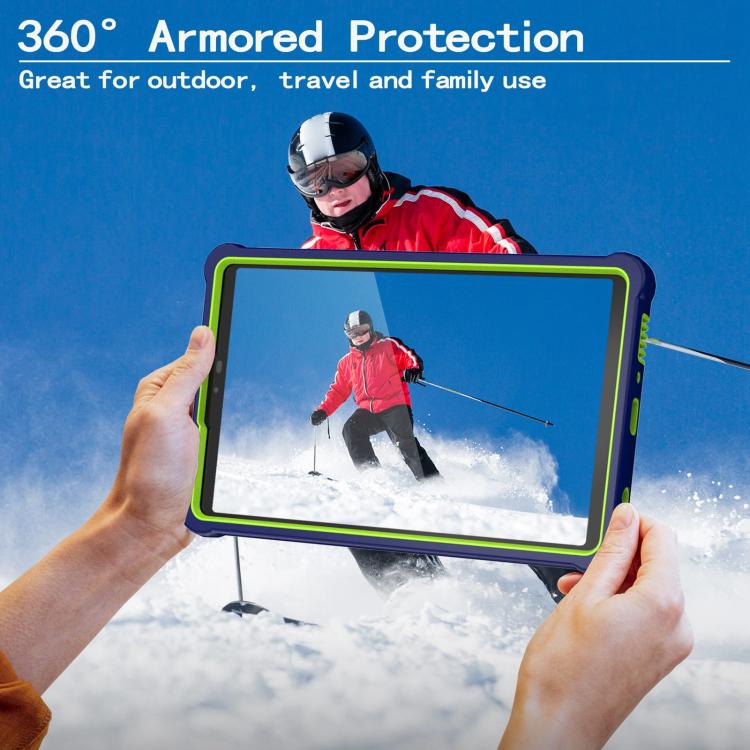 For Samsung Galaxy Tab A9 Armor Bolt Shape Holder Silicone Hybrid PC Tablet Case