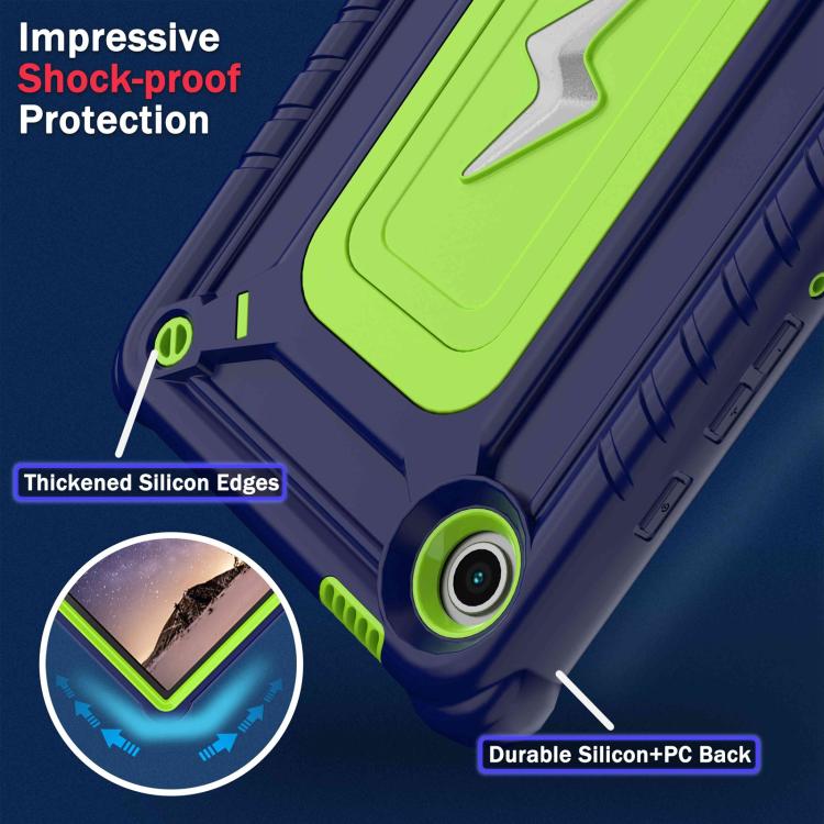 For Samsung Galaxy Tab A9 Armor Bolt Shape Holder Silicone Hybrid PC Tablet Case