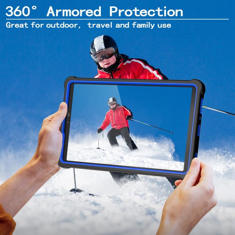 For Samsung Galaxy Tab A9 Armor Bolt Shape Holder Silicone Hybrid PC Tablet Case