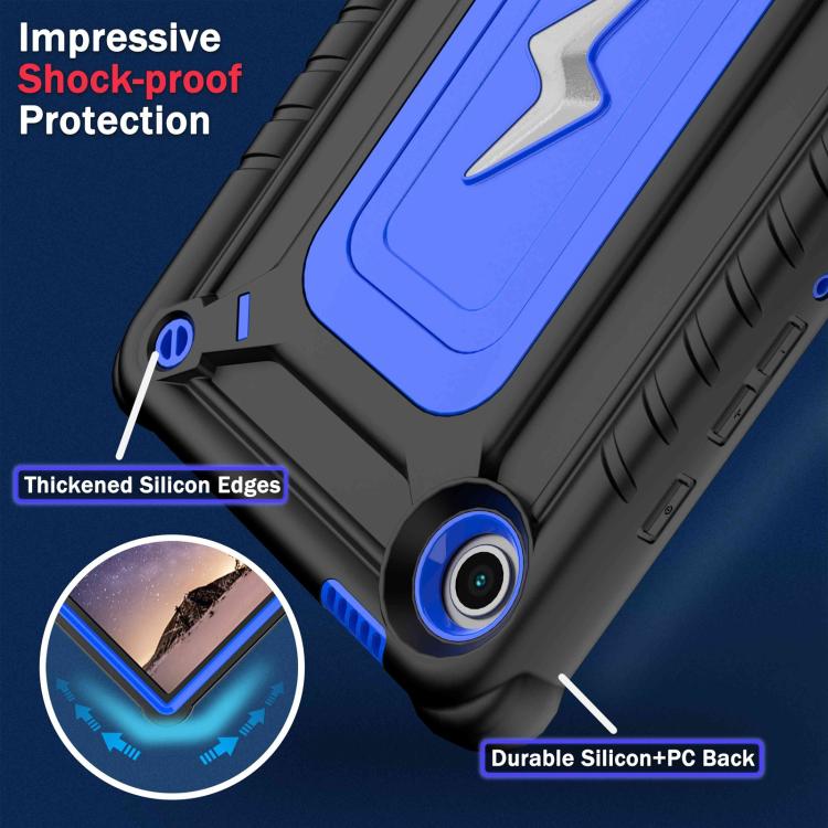 For Samsung Galaxy Tab A9 Armor Bolt Shape Holder Silicone Hybrid PC Tablet Case