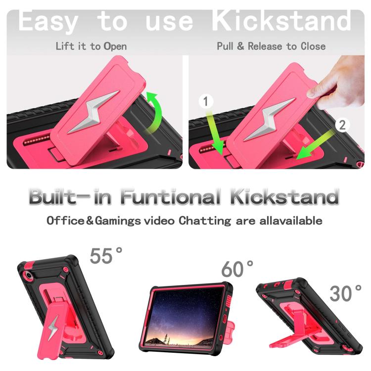 For Samsung Galaxy Tab A9 Armor Bolt Shape Holder Silicone Hybrid PC Tablet Case