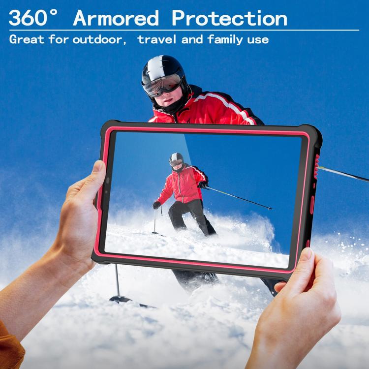 For Samsung Galaxy Tab A9 Armor Bolt Shape Holder Silicone Hybrid PC Tablet Case