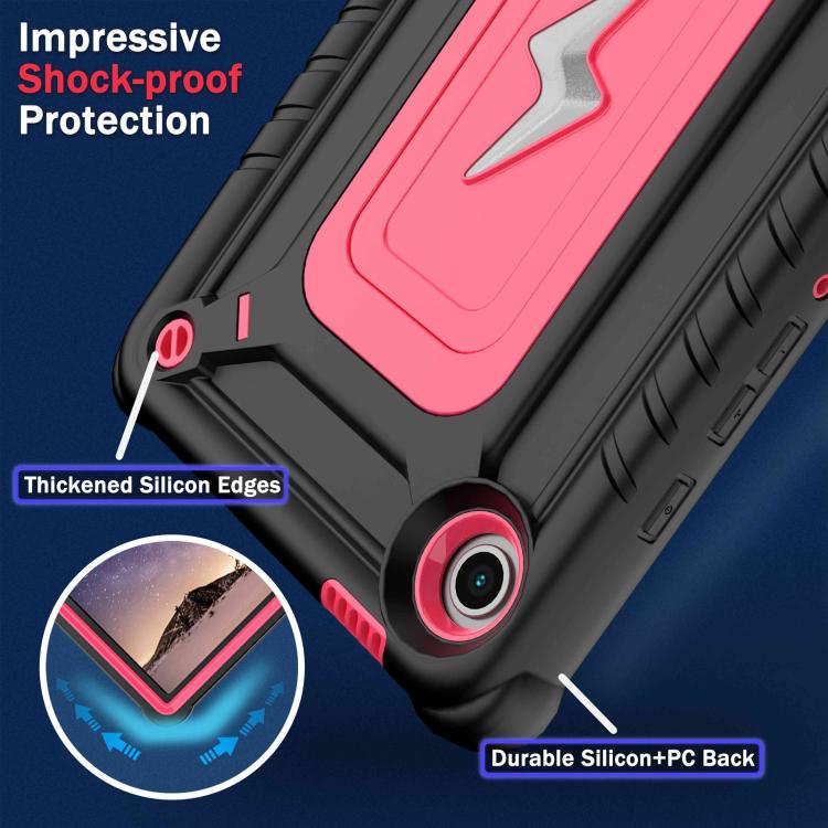 For Samsung Galaxy Tab A9 Armor Bolt Shape Holder Silicone Hybrid PC Tablet Case