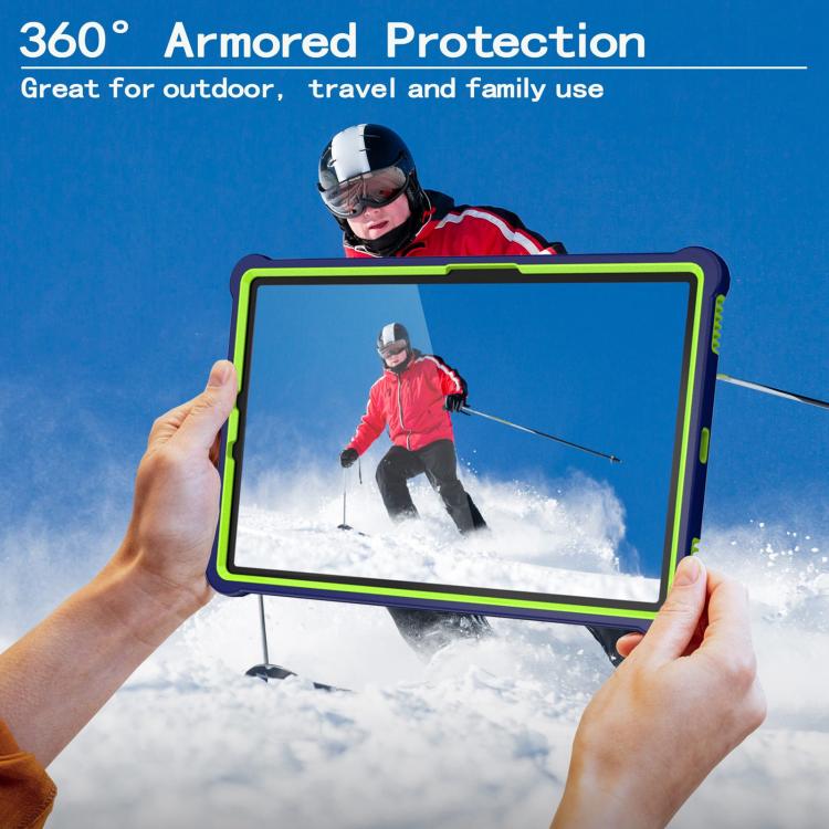 For Samsung Galaxy Tab S9 FE / S9 / S8 Armor Bolt Shape Holder Silicone Hybrid PC Tablet Case