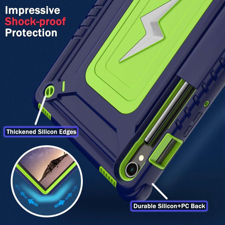 For Samsung Galaxy Tab S9 FE / S9 / S8 Armor Bolt Shape Holder Silicone Hybrid PC Tablet Case