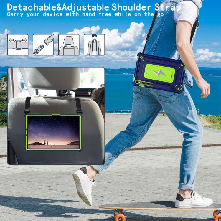 For Samsung Galaxy Tab S9 FE / S9 / S8 Armor Bolt Shape Holder Silicone Hybrid PC Tablet Case