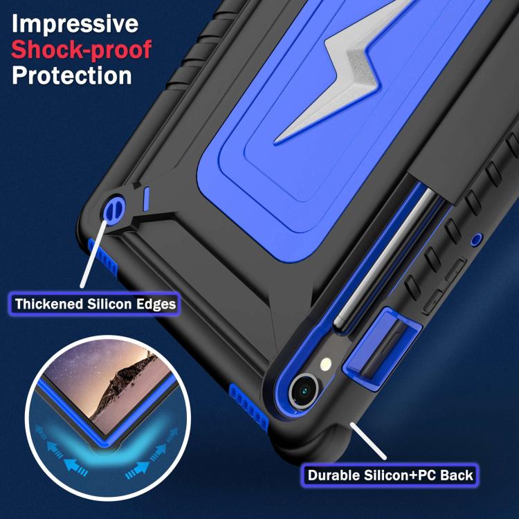For Samsung Galaxy Tab S9 FE / S9 / S8 Armor Bolt Shape Holder Silicone Hybrid PC Tablet Case