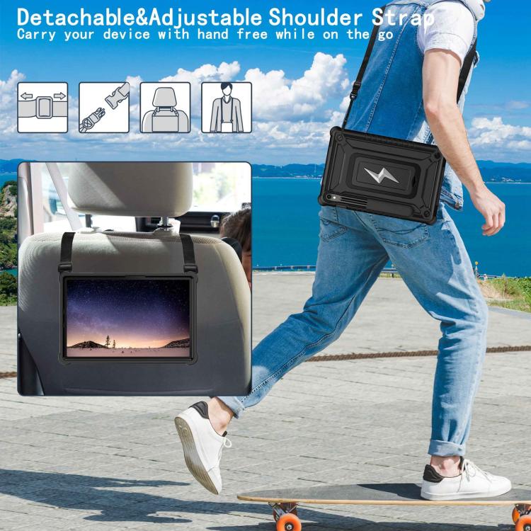 For Samsung Galaxy Tab S9 FE / S9 / S8 Armor Bolt Shape Holder Silicone Hybrid PC Tablet Case