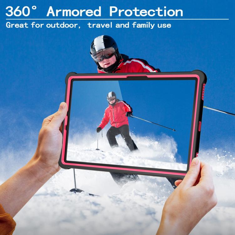 For Samsung Galaxy Tab S9 FE / S9 / S8 Armor Bolt Shape Holder Silicone Hybrid PC Tablet Case