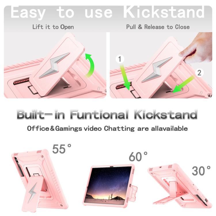 For Samsung Galaxy Tab S10+ / S9+ Armor Bolt Shape Holder Silicone Hybrid PC Tablet Case