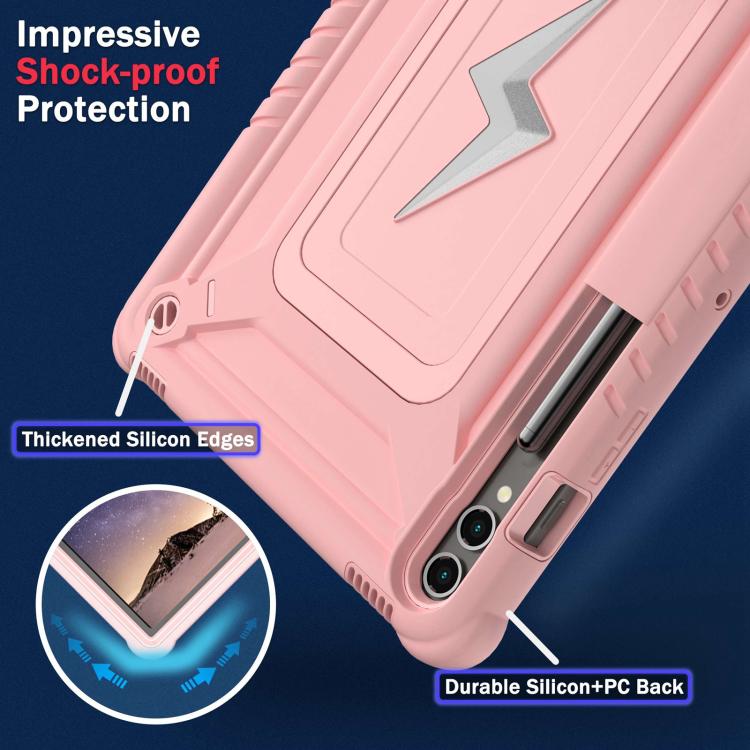 For Samsung Galaxy Tab S10+ / S9+ Armor Bolt Shape Holder Silicone Hybrid PC Tablet Case