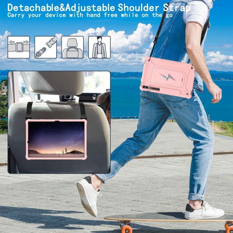 For Samsung Galaxy Tab S10+ / S9+ Armor Bolt Shape Holder Silicone Hybrid PC Tablet Case