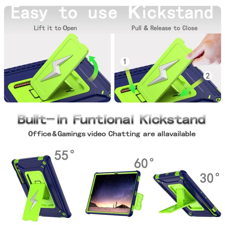 For Samsung Galaxy Tab S10+ / S9+ Armor Bolt Shape Holder Silicone Hybrid PC Tablet Case
