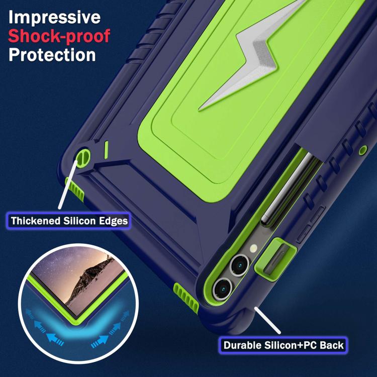 For Samsung Galaxy Tab S10+ / S9+ Armor Bolt Shape Holder Silicone Hybrid PC Tablet Case