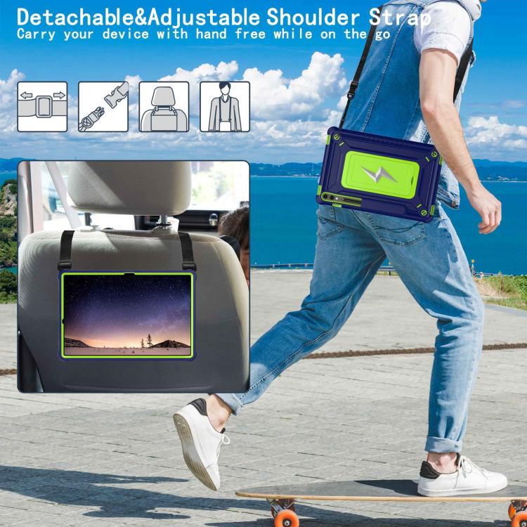 For Samsung Galaxy Tab S10+ / S9+ Armor Bolt Shape Holder Silicone Hybrid PC Tablet Case