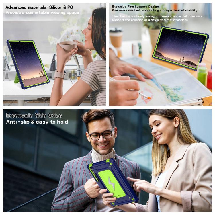 For Samsung Galaxy Tab S10+ / S9+ Armor Bolt Shape Holder Silicone Hybrid PC Tablet Case