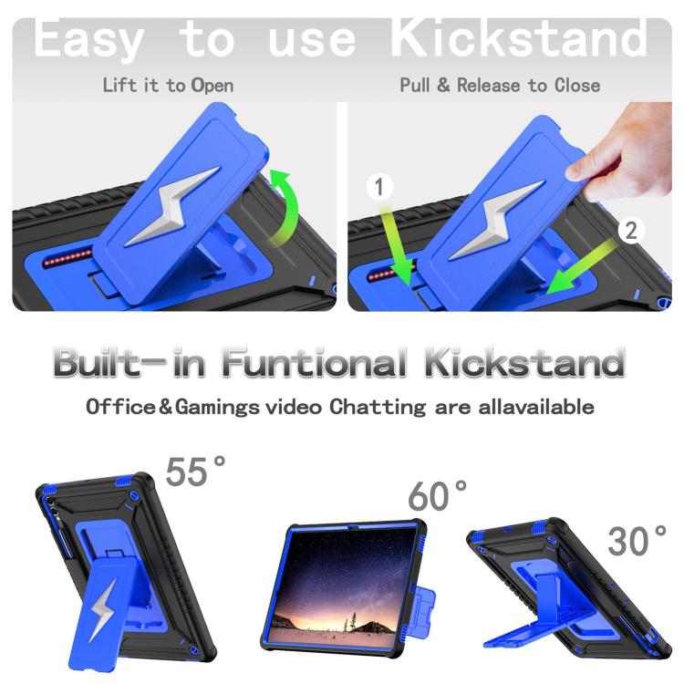 For Samsung Galaxy Tab S10+ / S9+ Armor Bolt Shape Holder Silicone Hybrid PC Tablet Case