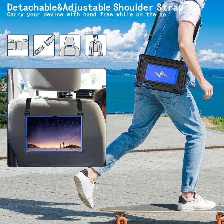 For Samsung Galaxy Tab S10+ / S9+ Armor Bolt Shape Holder Silicone Hybrid PC Tablet Case