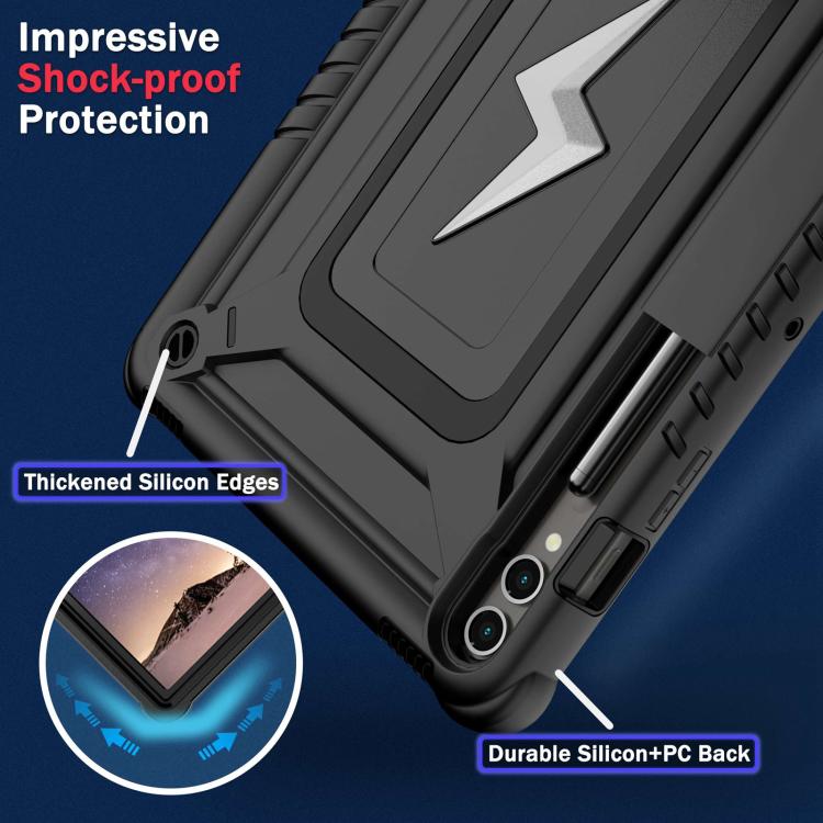 For Samsung Galaxy Tab S10+ / S9+ Armor Bolt Shape Holder Silicone Hybrid PC Tablet Case
