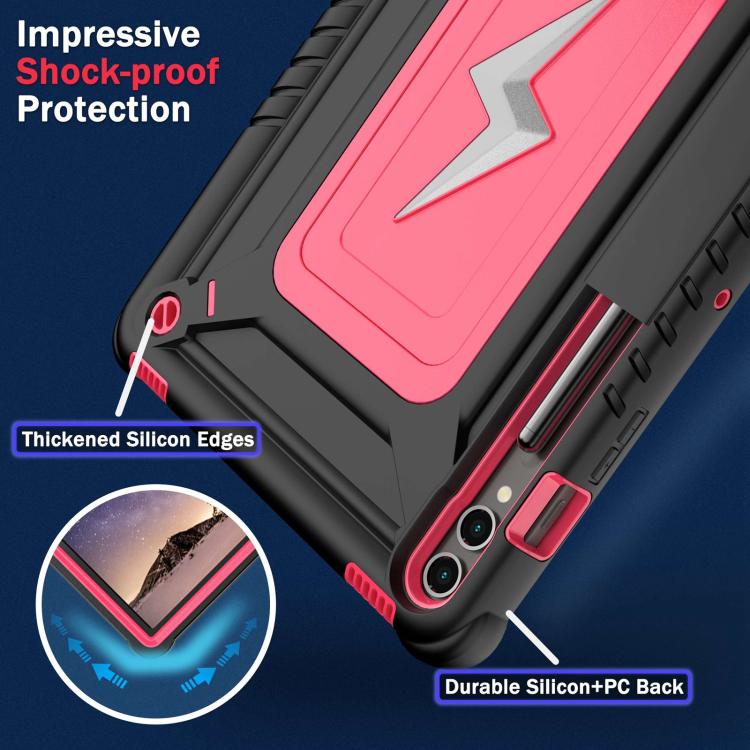For Samsung Galaxy Tab S10+ / S9+ Armor Bolt Shape Holder Silicone Hybrid PC Tablet Case