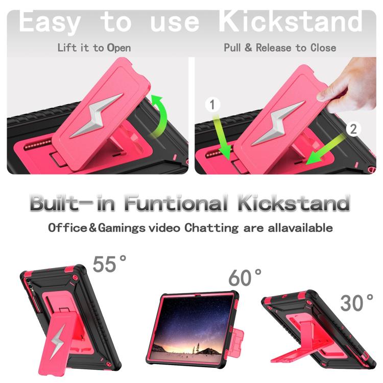 For Samsung Galaxy Tab S10+ / S9+ Armor Bolt Shape Holder Silicone Hybrid PC Tablet Case