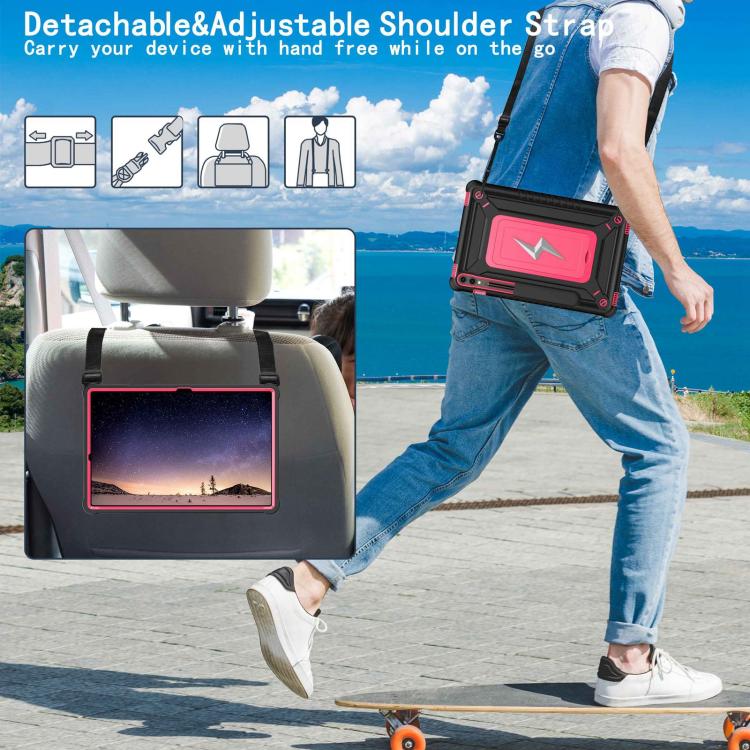 For Samsung Galaxy Tab S10+ / S9+ Armor Bolt Shape Holder Silicone Hybrid PC Tablet Case