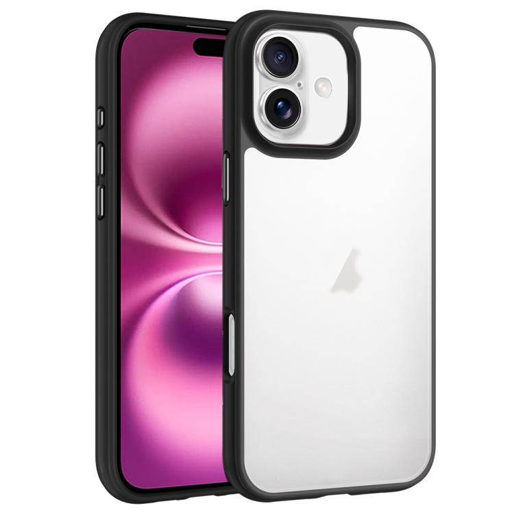 For iPhone 16 Plus Phantom Frosted Airbag Shockproof Transparent Phone Case